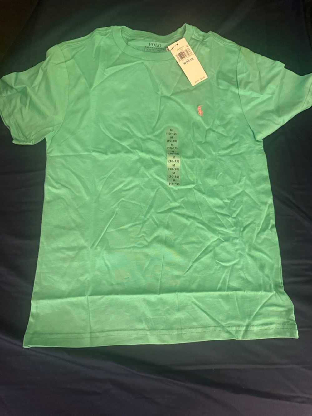 Polo by Ralph Lauren Green Crewneck T-Shirt with Pink Pony Logo